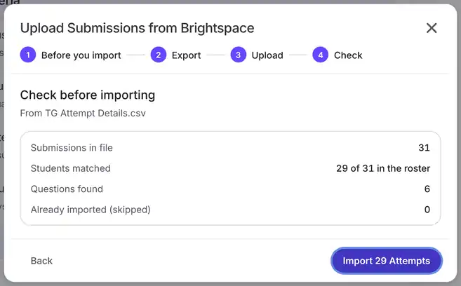 Check before importing summary
